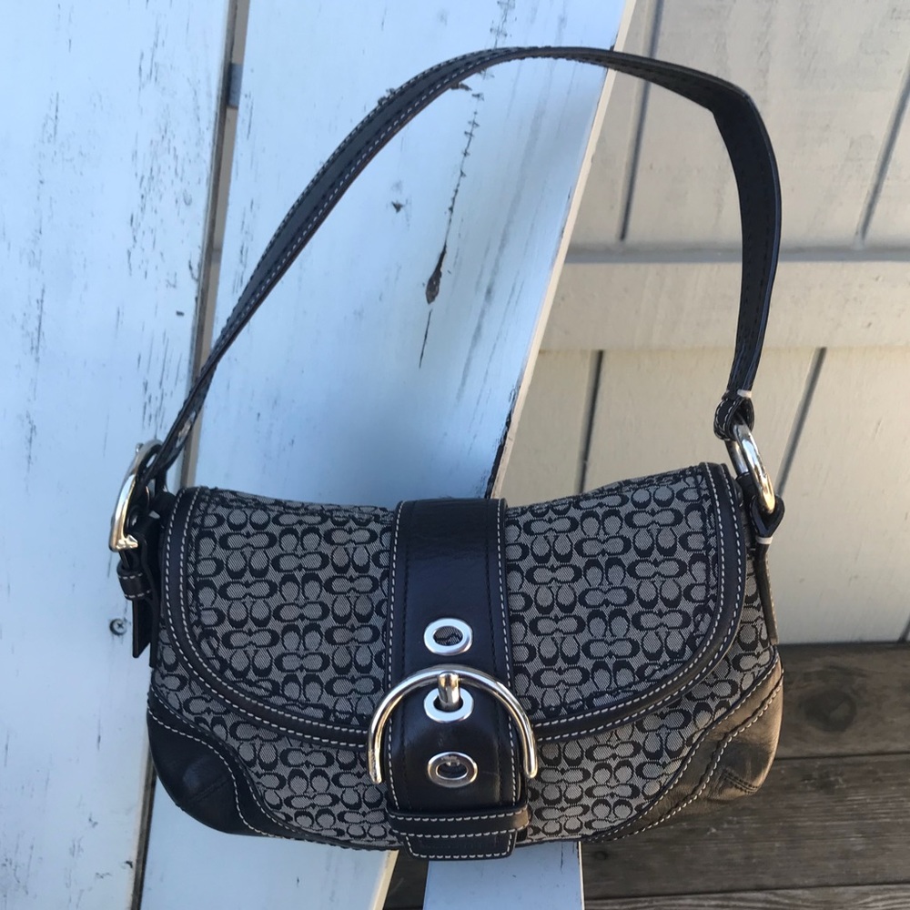 Coach Black and Gray Hobo Bag